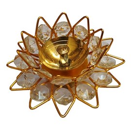Purpledip Brass Diya Deepak 'Maulsari': Festival Oil Lamp Deepam Decor Gift (12122)