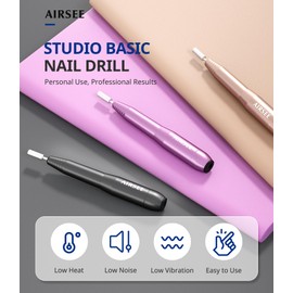 AIRSEE Studio Basic Electric Nail Drill, USB Portable Nail E File Machine for Professional Beginners, Manicure Pedicure Dremel Kit for Salon & Home Use , Purple