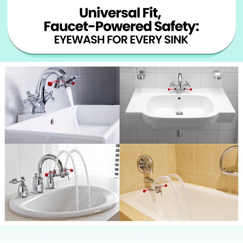 TidyFriend Eye Wash Kit - Faucet Mounted Emergency Eye Wash
