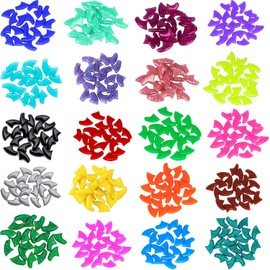 VICTHY 100pcs (10 Colors) Cat Nail Caps, Cat Claw Caps Cat Nail Covers with Adhesive Glue and Applicators (L)