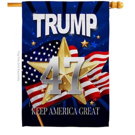 Trump Flag 46 Keep America House Flag Patriotic Vote President Republican Party United State American Election Decoration Banner Small Garden Yard Gift Double-Sided, Made in USA