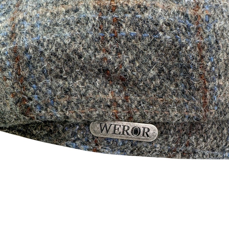 WEROR WEROR-433.1 Men's Flat Cap with Peak, Checked Hat with