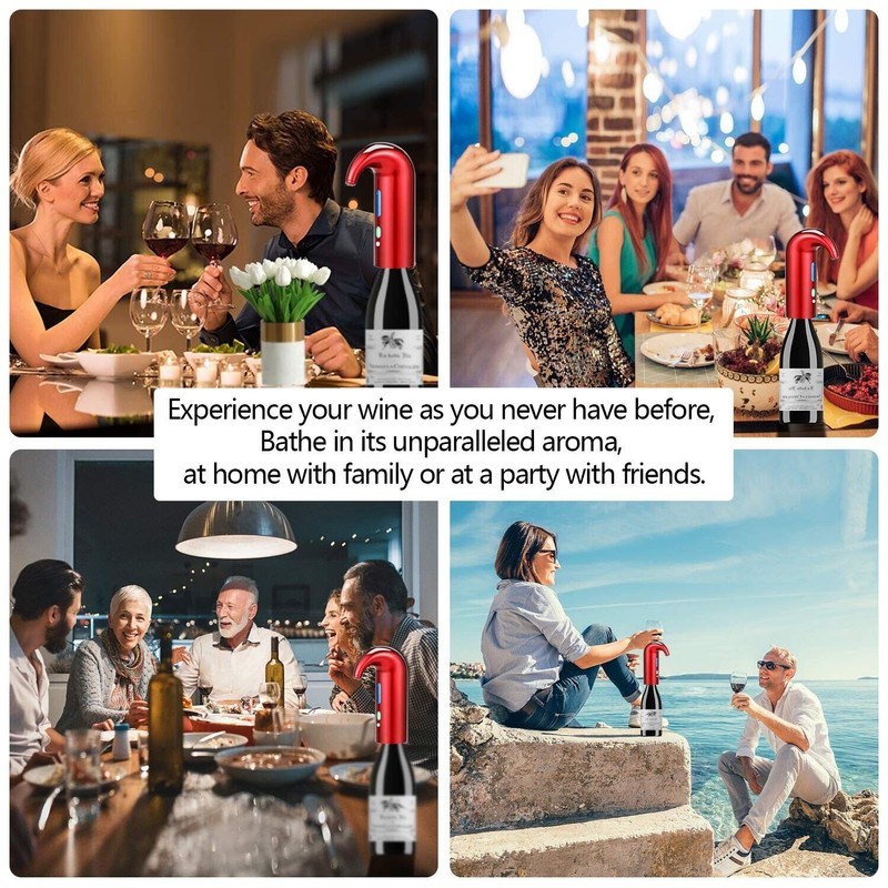 Higfra Electric Wine Aerator Pourer, Wine Decanter Pump Dispenser Set