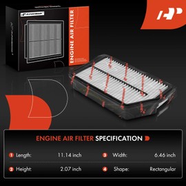 A-Premium Filtro de aire de motor de 2 piezas compatible con Hyundai Accent, Veloster y Kia Rio, Soul, 2012-2019, 1.6L 2.0L, panel rígido, reemplaza # CA11206, 28113-1R100