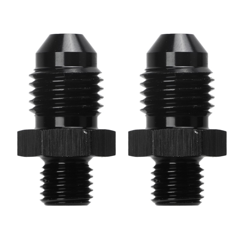 1 Pair AN4 to M8 Oil Cooler Fitting Adapter Black