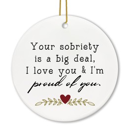 Voatok Sobriety Gifts Ornament, Sobriety Gifts for Men Women, Addiction Recovery Gifts, I Love You Gifts for Him Her, Proud of You Gifts, You Sobriety is a Big Deal Decorative Hanging Ornament