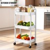 3 Tier Utility Rolling Cart with Handle, Multifunctional Storage Organizer