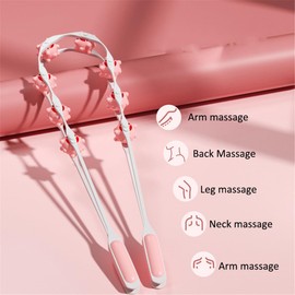 Back Massage Roller Rope, Self Therapy Massage Tools Lymphatic Drainage Anti Cellulite Massager, Manual Body Massage Roller Strap, Muscle Tension Massager for Back, Neck, Shoulders, Legs (Blue)