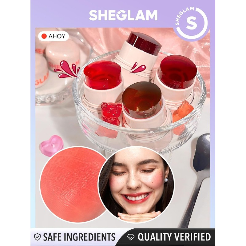 SHEGLAM Jelly-Licious Hydrating Lip and Blush Tint (Ahoy, Pequeño)