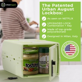 Urban August Dual Combination & Keyed Lockbox - Lockable Box for Everyday Use - Multi-Purpose lock for Home & Office Safety - Made of Industrial-Grade Plastic - One Size (Spring Green)