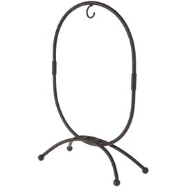Bard's Oval Shaped Black Wrought Iron Ornament Stand, 11" H x 7.25" W x 7.25" D, Pack of 5