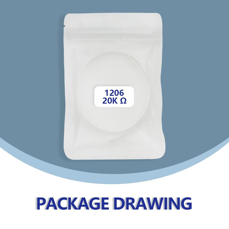 Innfeeltech 150pcs high quality SMD Resistor Kit 1206 1/4W 20K