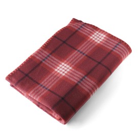 Thin, Summer, Washable, Lightweight, Blanket, Stylish, Large, 27.6 x 55.1 inches (70 x 140 cm), Cold Protection, Warm, Fluffy, Fleece (Dark Check Red)