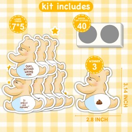 ZsaTuiy Winnie Baby Shower Games - Scratch Off Game and Decorations for Girl Boy Ice Breakers, Poop Lottery Tickets