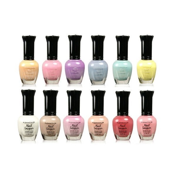 Kleancolor Collection - Beautiful Assorted Pastel Nail Polish 12pc Set