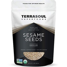 Terrasoul Superfoods Organic Unhulled Sesame Seeds, 2 Lbs, Nutty Crunch for Asian Dishes, Baking, and Homemade Tahini
