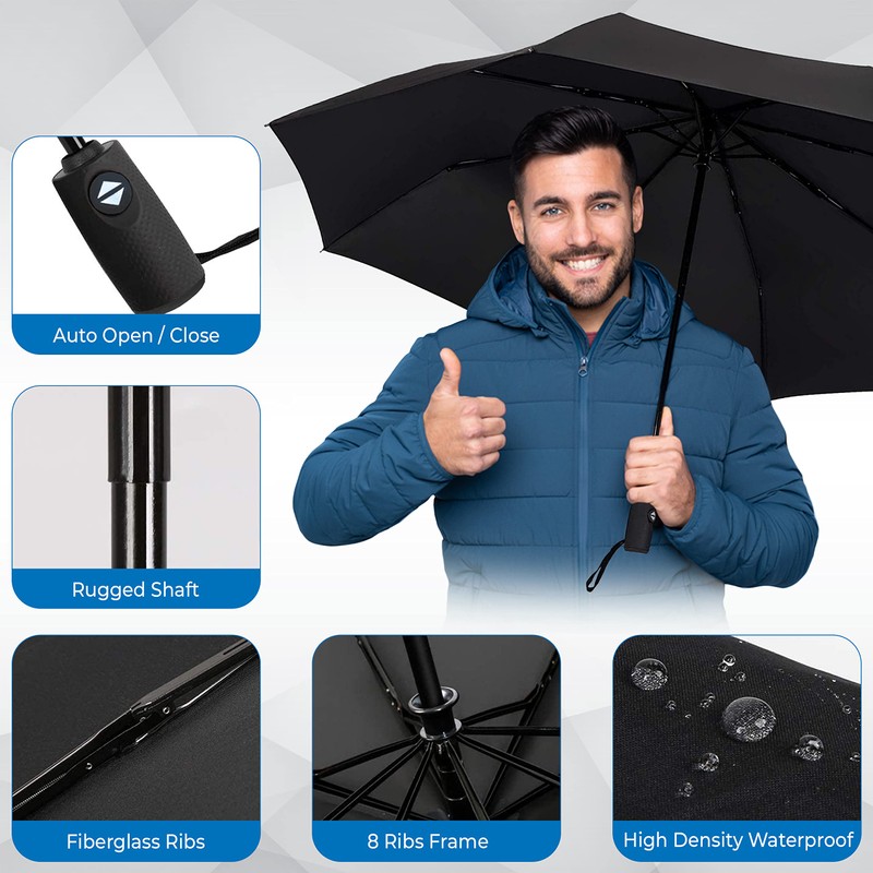 Braty Decorations Umbrella, Pocket Umbrella with Automatic Open/Close, Lightweight, Small