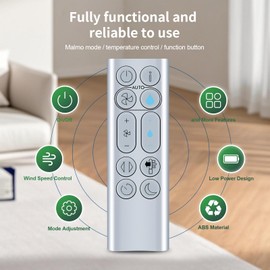 CLVIZCXOM 369568-01/02 Remote Control Replacement Fit for Dyson PH01 PH02 PH03 Purifier Humidify + Cool Fit formaldehyde Machine, Compatible 970486-05 970486-06 970486-08 970486-10 970486-12 (Silver)