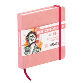 Clairefontaine Sketchbook Darwi For You Pink 14x14cm White Color Paper 140g/m2 80 Sheets PU Leather Hard Cover Rubber Band Clairefontaine cf80014140009