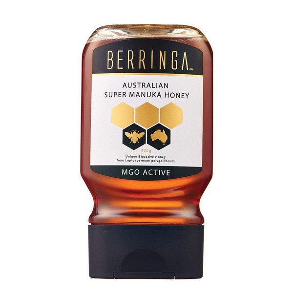Berringa Raw Australian Manuka Honey - Active MGO 60+ | Natural Enzymes & Antioxidants | Medicinal & Antibacterial | MGO Certified | Vegetarian & Gluten-Free | Organic | Non-GMO - 400g Easypour Jar