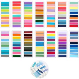 2800 Pestañas Adhesivas Índice, para Lectura, Cuadernos, Carpetas Marcadores de Libros Reposicionables y Transparentes, Notas Adhesivas de Colores Oficina y Escuela (14 Módulos, 140 Colores)