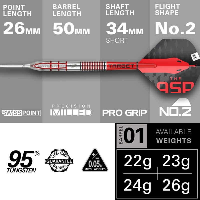 Target Darts Nathan Aspinall Gen 2 24G 95% Tungsten Swiss