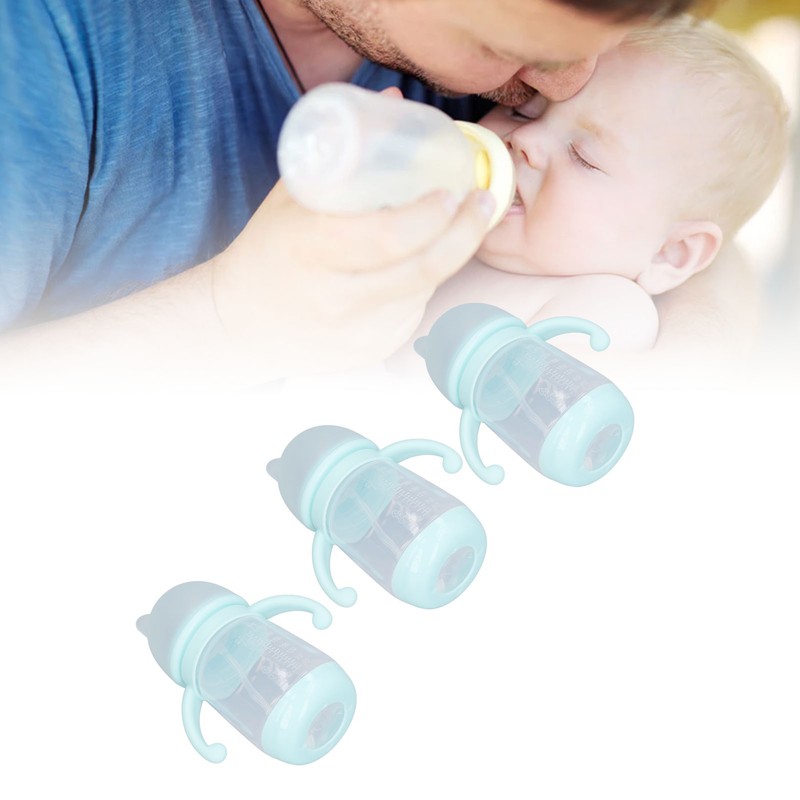 3pcs Self Grip Baby Bottle Bear Shaped Detachable Leakproof Infant