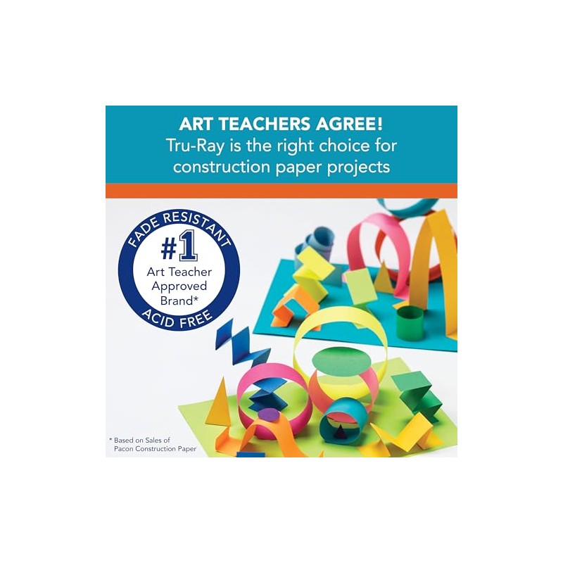Tru-Ray® Construction Paper, 50% Recycled, 9" x 12", White, 50