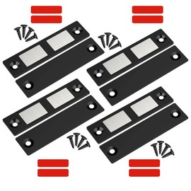 4 Pack Magnetic Door Catch Black, Heavy Duty Cabinet Latch, 30 Lb Cabinet Drawer Door Magnets, Kitchen Magnets Closures, Double Magnets Latch for RV, Cabinet Door, Barn Door