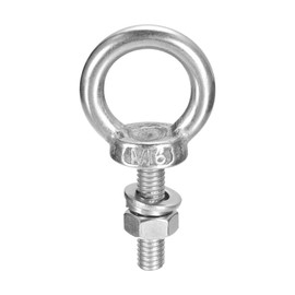 sourcing map Lifting Eye Bolt, 1 Set M6 x 20mm Eye Bolt with Nut Washer 304 Stainless Steel Shoulder Lifting Ring Eye Bolt for Hanging Item