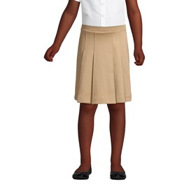 Lands' End Uniform Ponte Pleat Skirt Khaki Kids 14
