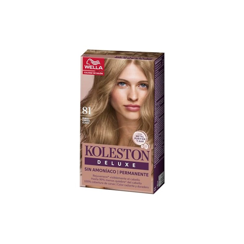 Koleston Deluxe Tinte Permanente Sin Amoniaco 81 Rubio Cenizo Claro
