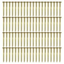 cyclingcolors 100 x Brass Round Button Brass Nails Decorative Nails Antique Wood Furniture Vintage Yellow Gold Round Head Pins 1.5 x 16 mm