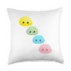 Dango Kawaii Cute Pastel Mochi on Back Throw Pillow
