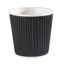Kraft Black Ripple Disposable Coffee Cups 4oz / 120ml - Set of 40 - Disposable Paper Coffee Cups