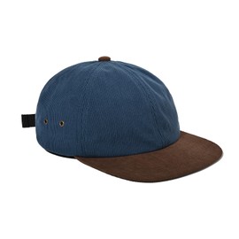 Clakllie Corduroy 6 Panel Hat Casual Flat Brim Baseball Caps Hats Vintage Flat Bill Sun Cap Hip Hop Hat Low Profile Trucker Hat Soft Top Unstructured Hat (Blue)