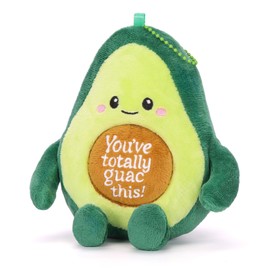HOMQYTE Avocado Plush with Positive Message Cute Avocado Stuffed Animal Plushies for Women Birthday Christmas Good Luck Gifts (Green)