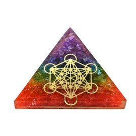 Amazing Gemstone Large Orgone Pyramid | Onyx Chakra Pyramid Crystal | Metatron Orgonite Pyramid | Organ Pyramids Positive Energy Healing