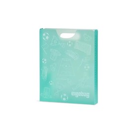Ergobag Notebook Box DIN A4 Incl. Handle for More Order in the School Bag, Transparent and Sturdy, Football, Green