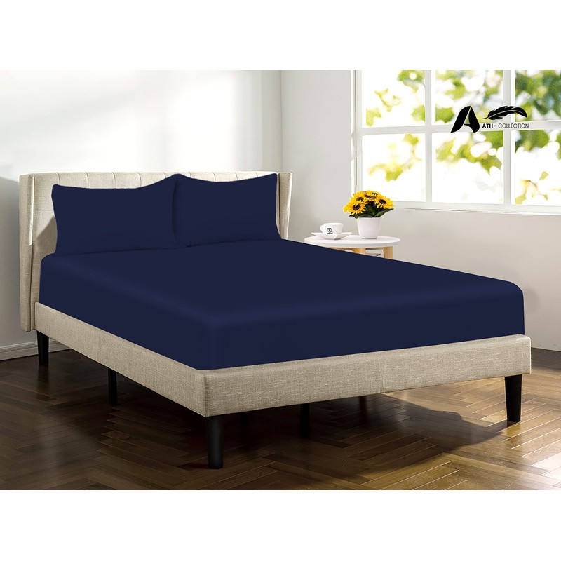 A ATH COLLECTION Egyptian Cotton Fitted Sheet 25 CM Extra