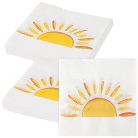 60 Pcs Boho Sun Napkins First Trip Around The Sun Napkin Disposable Boho Sun Birthday Party Napkins Disposable Sunshine Napkins Sun Theme Party Decorations for Kids Boys Girls Teen