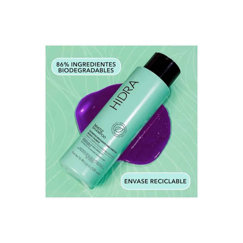 HIDRACOLOR Hidra Matiz Shampoo Neutraliza Tonos, Matiza Cabello Rubio 500ml