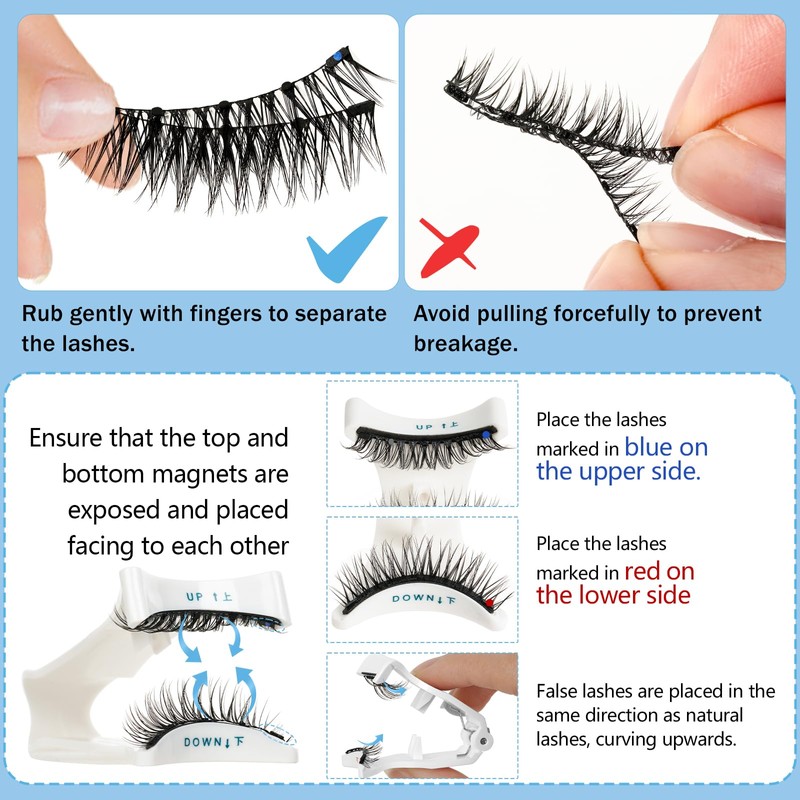 KevKev Magnetic Eyelashes Kit Natural False Eyelashes Magnetic Lash Applicator