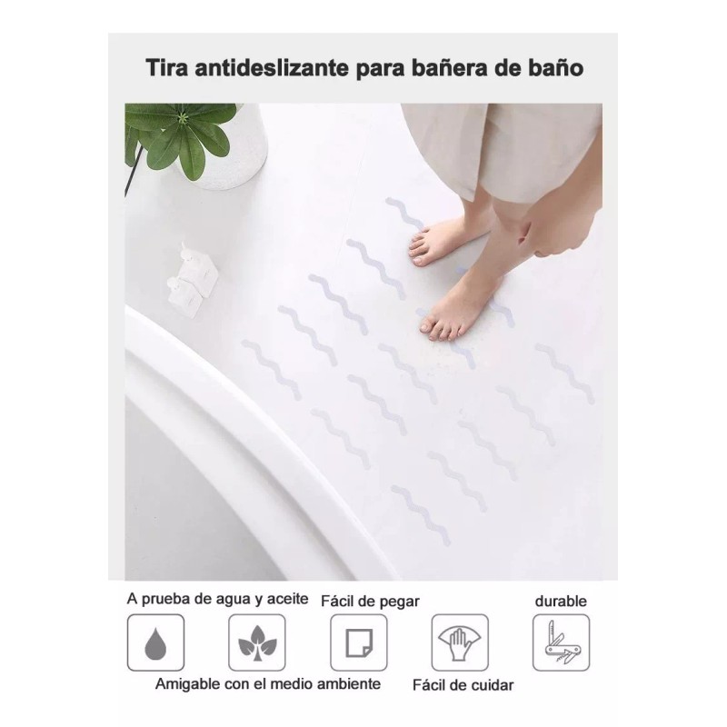 Dolores 24pcs Adhesivas Antideslizantes Bañera Ducha Pegatinas Tiras