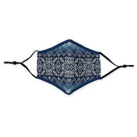 Weddingstar 3-Ply Adult Winter Washable Cloth Face Mask Reusable and Adjustable with Filter Pocket - Nordic Snowflakes