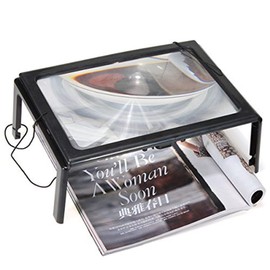 CucinaGood LED A4 Page Large Hands Free Magnifier 3X Magnifying Reading&Cord