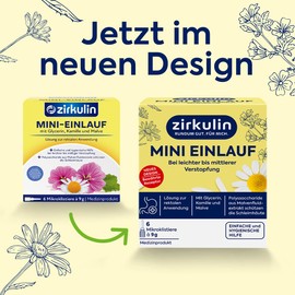 Zirkulin Zirkulin Mini-Einlauf, Einlauf bei leichter bis mäßiger Verstopfung, mit Glycerin, Kamille und Malve, stimuliert die Darmentleerung, 1 x 6 Mikroklistiere à 9g