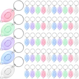 VIHOSE 50 Pcs Pastel Small LED Keychain Flashlight Bulk Badge Lights for Nurses Light Mini Portable Bright Keychain Flashlight Party Favors Gift for Outdoor Camping Hiking (Morandi)