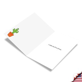 NobleWorks - Funny I'm Sorry Card with Envelope - Cactus Cartoon Humor, Card for Couples, Wife - Cactus Sorry C3519SRG