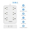 Smart Power Strip, TESSAN WiFi Flat Plug Strip with 3